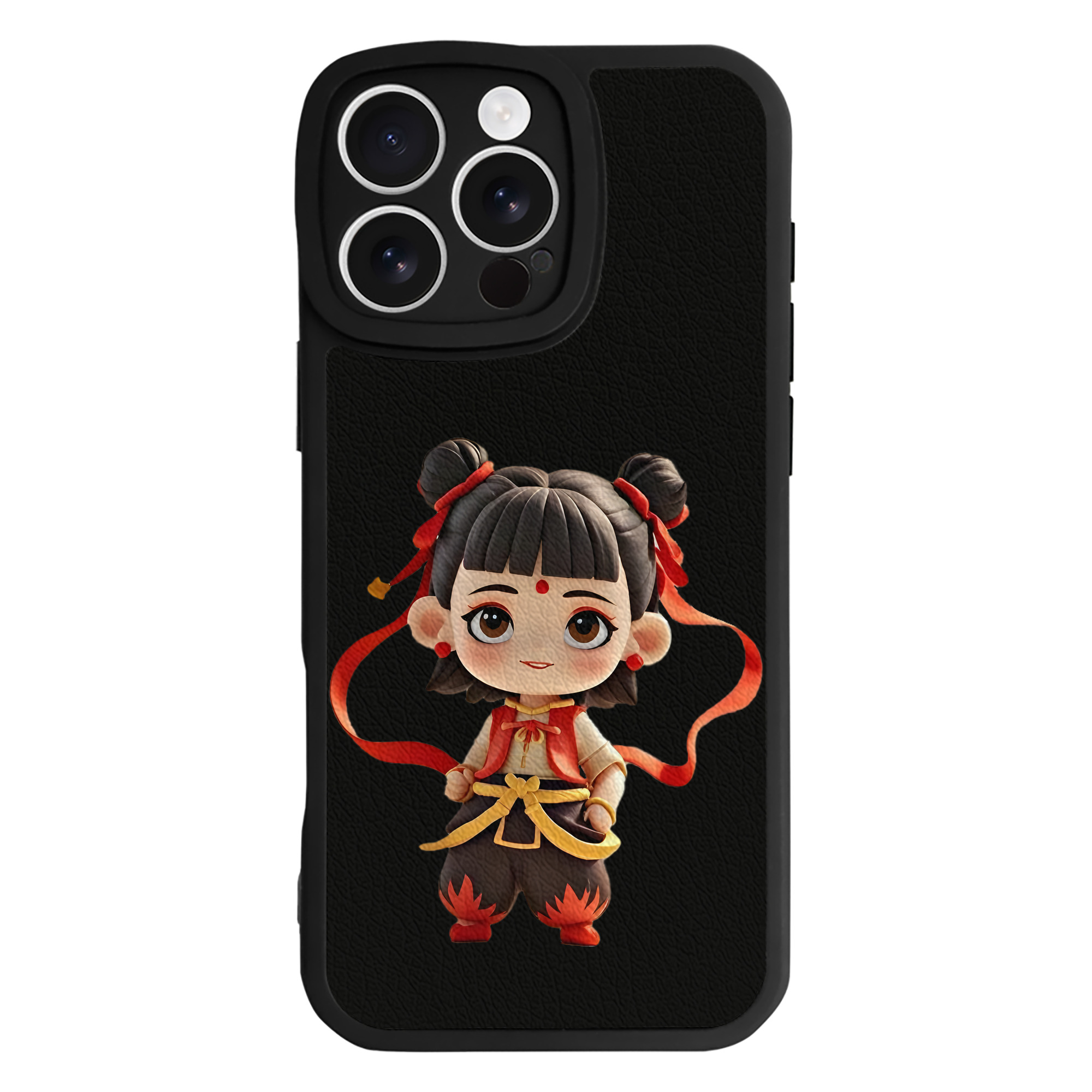 （画像用） Ne Zha 2 ナタ 魔童の大暴れ 【iPhone 16シリーズ対応】シリコンスマホケース（レザー調） 材質：シリコン